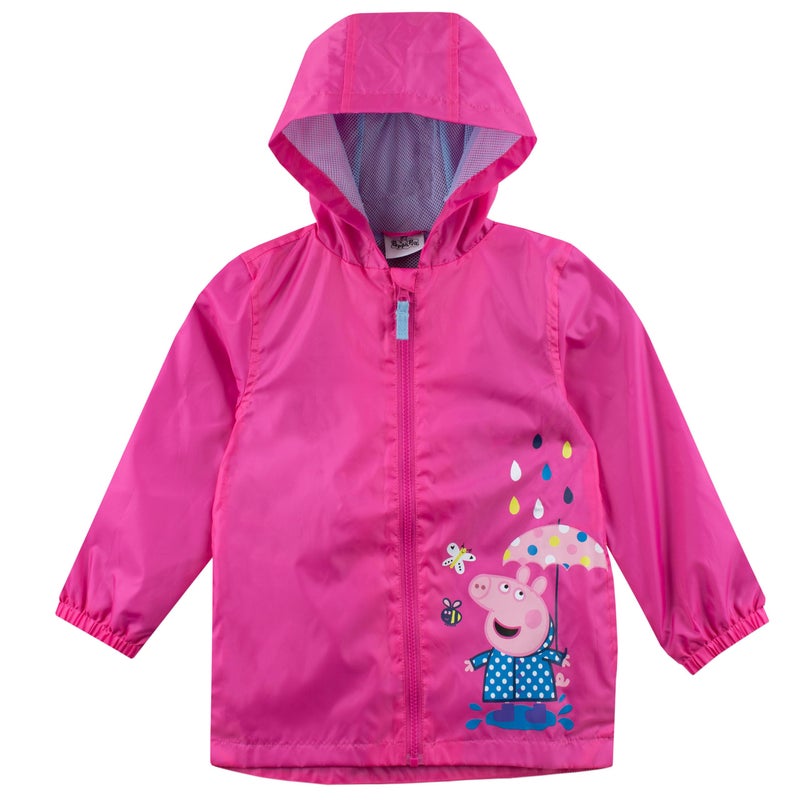 Peppa Pig Raincoat | Girls Raincoat I Pink Kids Jacket | Pink | Size 3T - Image 2